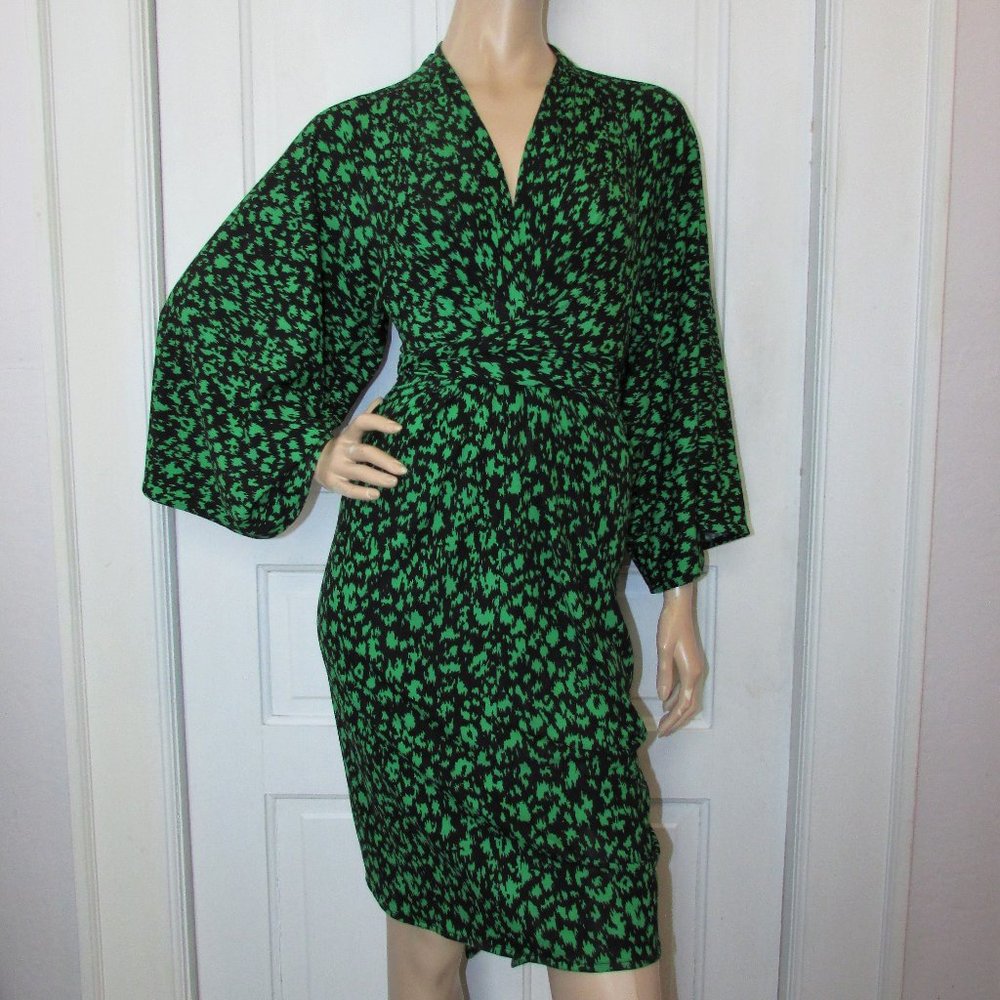 Moda International Green/Black Wrap Bodycon Dress